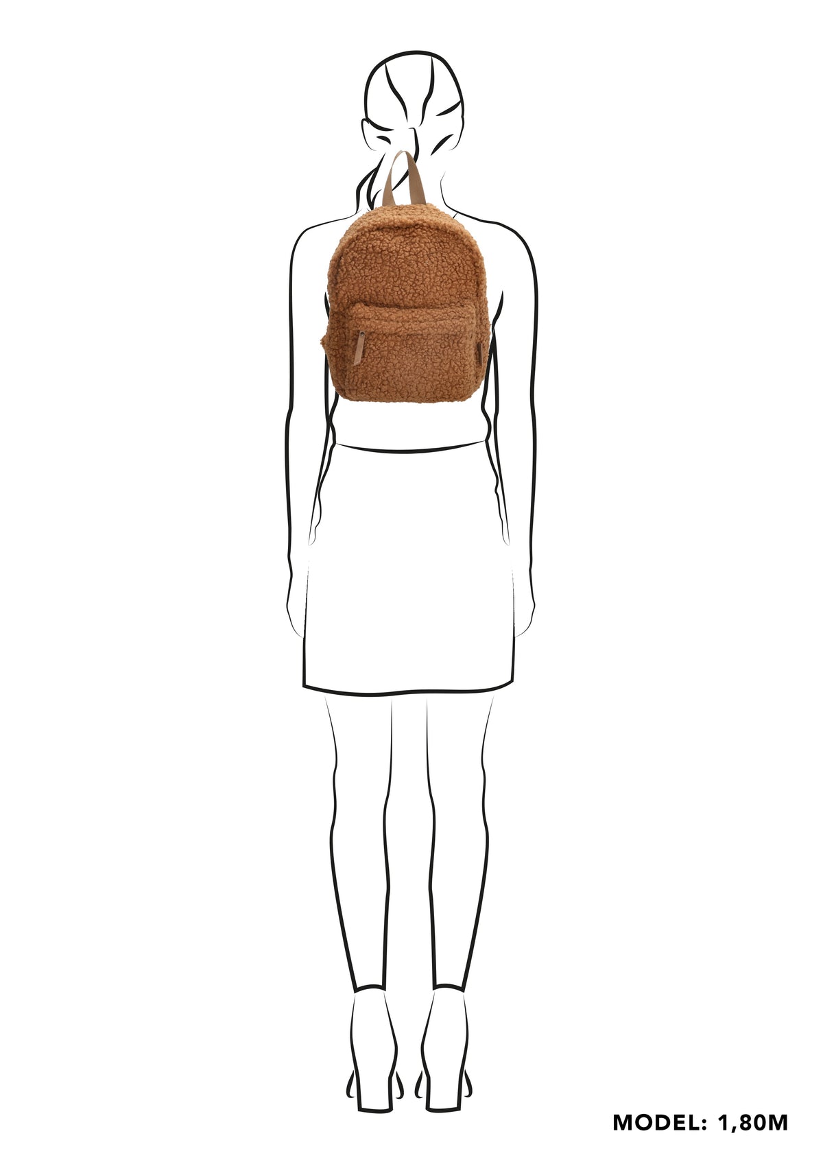 Teddyrucksack 23x31cm in Braun mit Reißverschluss - leder-accessoires.com