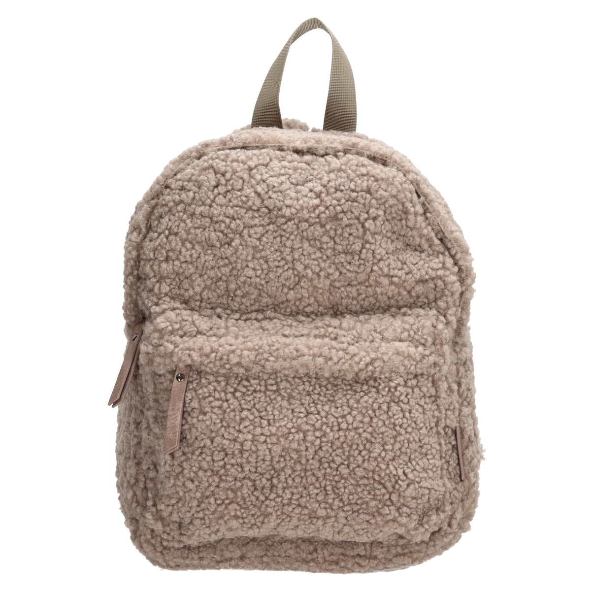 Teddyrucksack 23x31cm in Taupe mit Reißverschluss - leder-accessoires.com