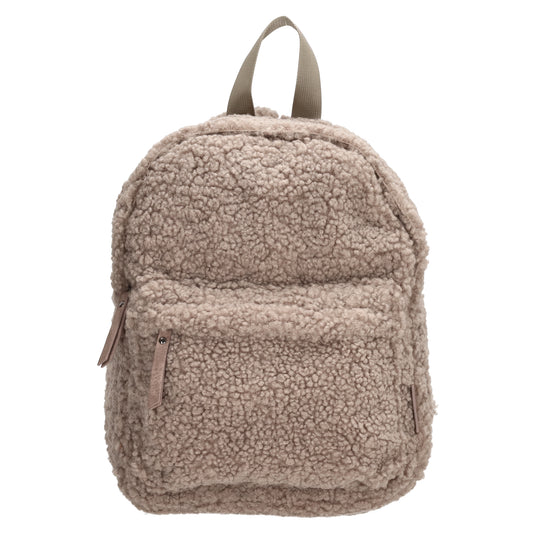 Teddyrucksack 23x31cm in Taupe mit Reißverschluss - leder-accessoires.com