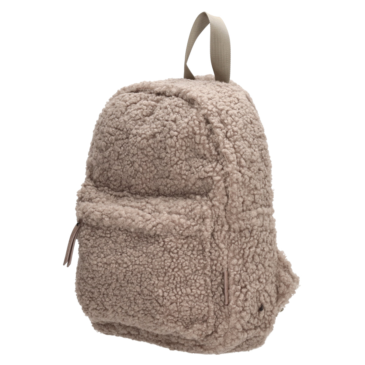 Teddyrucksack 23x31cm in Taupe mit Reißverschluss - leder-accessoires.com
