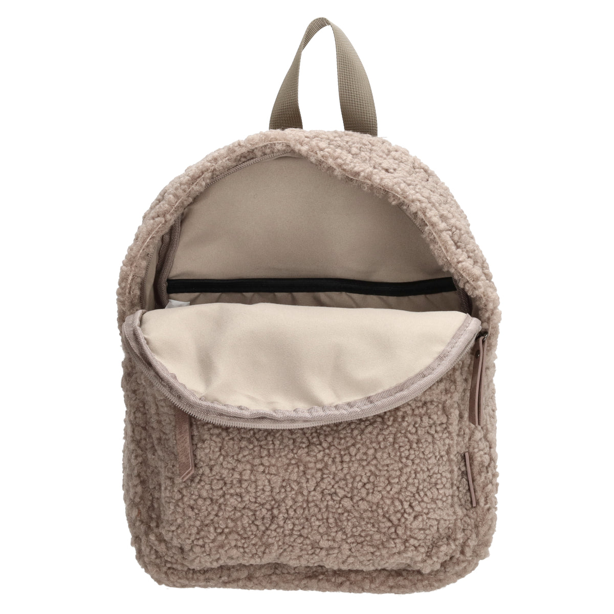 Teddyrucksack 23x31cm in Taupe mit Reißverschluss - leder-accessoires.com