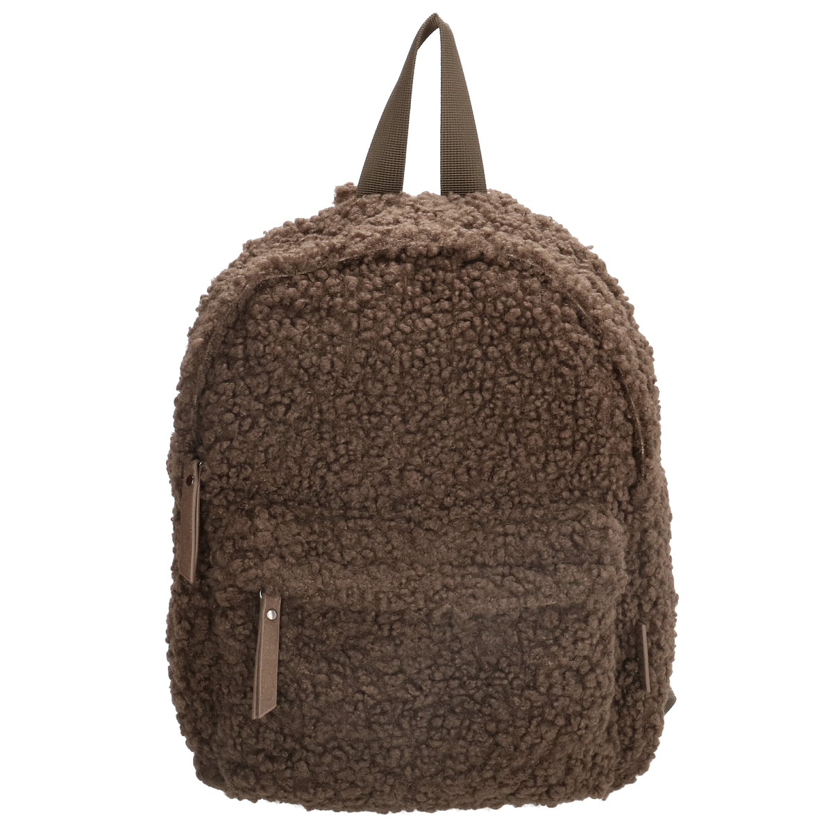 Teddyrucksack 23x31cm in Dunkeltaupe mit Reißverschluss - leder-accessoires.com