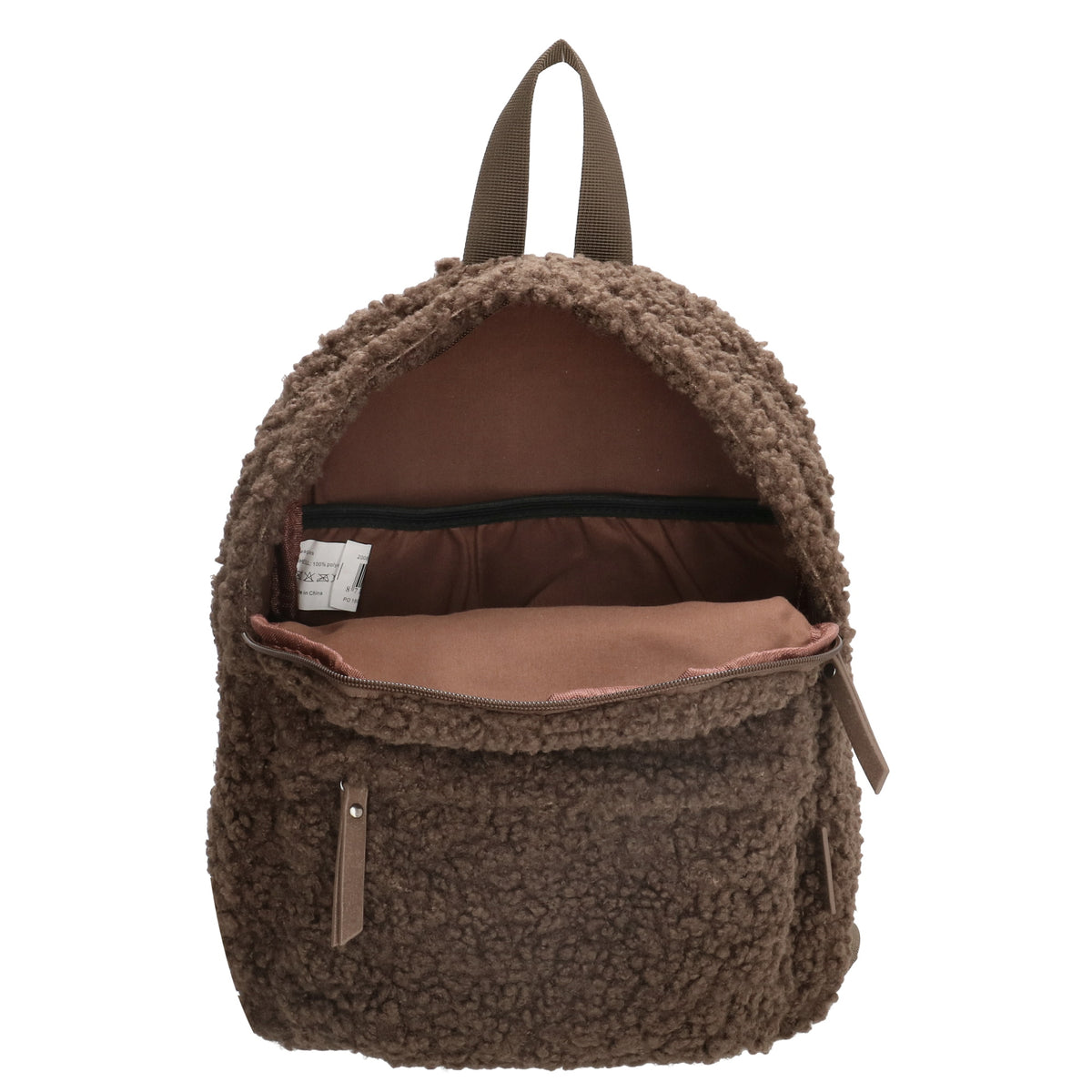 Teddyrucksack 23x31cm in Dunkeltaupe mit Reißverschluss - leder-accessoires.com