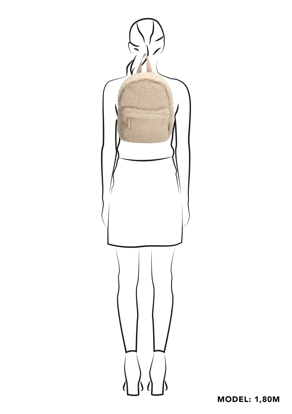 Teddyrucksack 23x31cm in Beige mit Reißverschluss - leder-accessoires.com