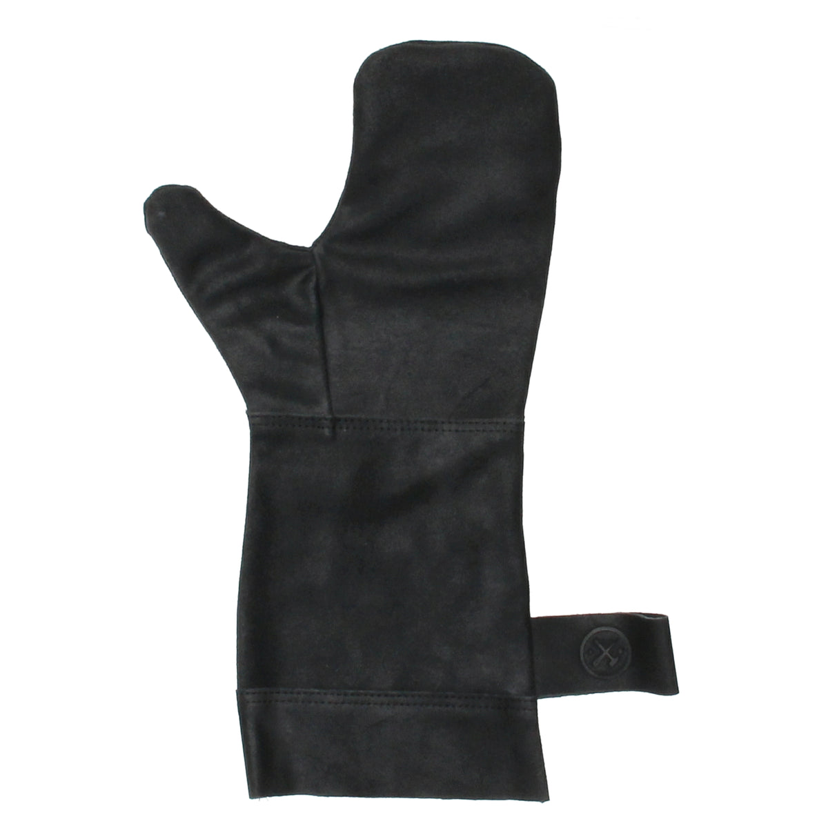 Lederschürze zum Grillen in Schwarz mit Lederhandschuh und Zange - leder-accessoires.com