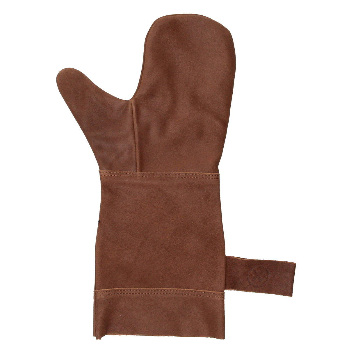 Lederschürze zum Grillen in Braun mit Lederhandschuh und Zange - leder-accessoires.com