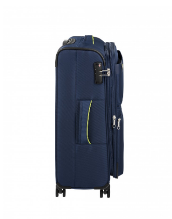 Reisetrolley|Bordgepäck 4-Rad 55cm in Blau - leder-accessoires.com