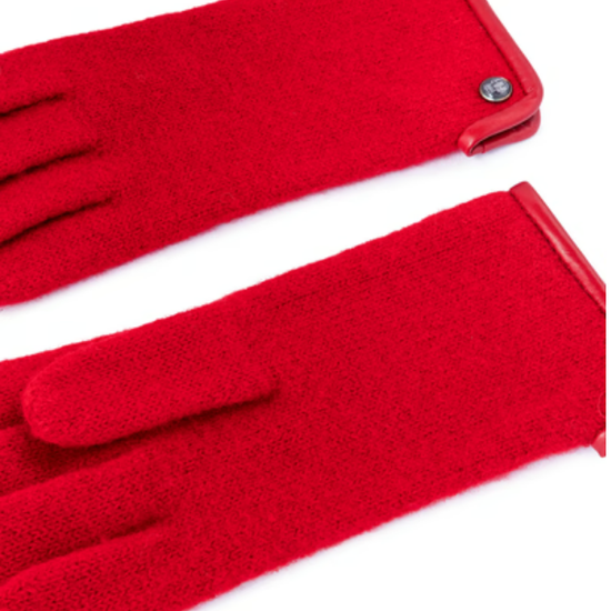 Strickhandschuh | Wolle Damen in Rot aus 100% Schurwolle von Röckl - leder-accessoires.com