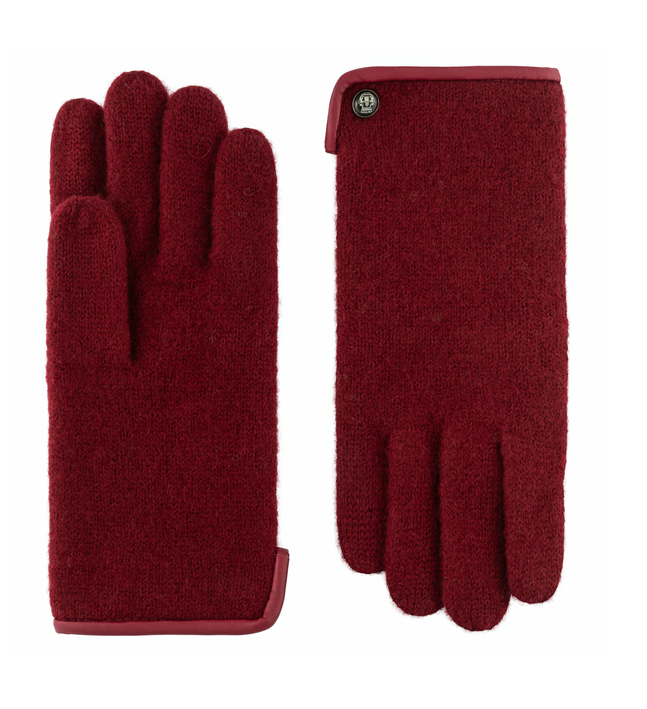 Strickhandschuh | Wolle Damen in Dunkelrot aus 100% Schurwolle von Röckl - leder-accessoires.com