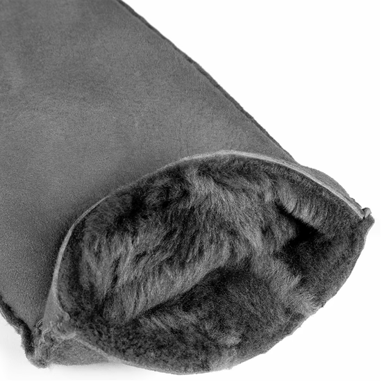 Lederhandschuhe | Lammfell in Grau mit Naht am Handgelenk von Röckl - leder-accessoires.com