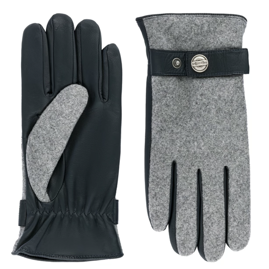 Lederhandschuhe | Haarschafleder Starnberg aus Leder und Wolle in Grey|Blue von Röckl - leder-accessoires.com