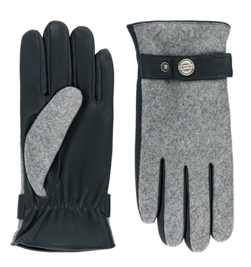 Lederhandschuhe | Haarschafleder Starnberg aus Leder und Wolle in Grey|Blue von Röckl - leder-accessoires.com