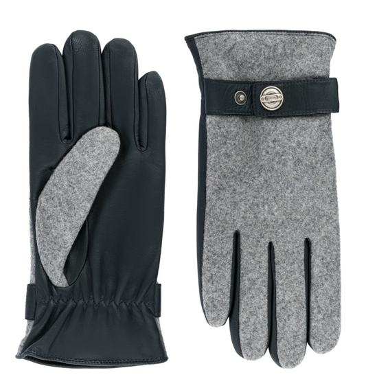 Lederhandschuhe | Haarschafleder Starnberg aus Leder und Wolle in Grey|Blue von Röckl - leder-accessoires.com
