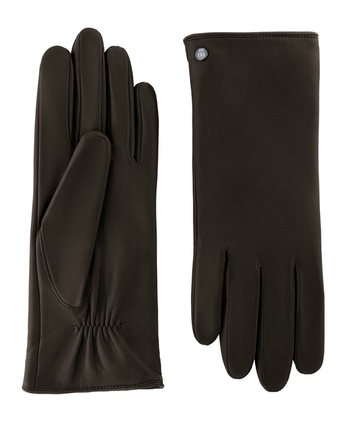 Lederhandschuhe | Haarschafleder Damen in Braun mit Halbsteppnaht von Röckl - leder-accessoires.com