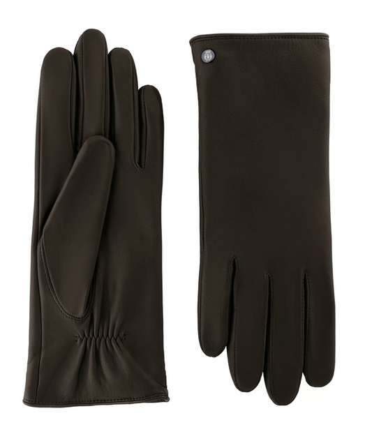 Lederhandschuhe | Haarschafleder Damen in Braun mit Halbsteppnaht von Röckl - leder-accessoires.com