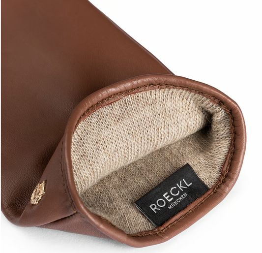 Lederhandschuhe | Haarschafleder Damen in Cognac klassisch von Röckl - leder-accessoires.com