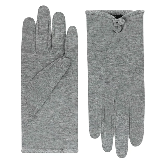 Baumwollhandschuhe Damen mit Knopf in Hellgrau von Röckl - leder-accessoires.com