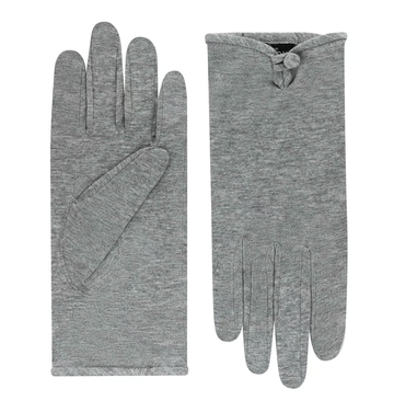 Baumwollhandschuhe Damen mit Knopf in Hellgrau von Röckl - leder-accessoires.com