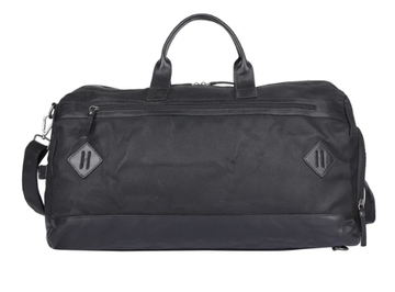 Reisetasche|Rucksack in Schwarz aus Leder und Canvas - leder-accessoires.com