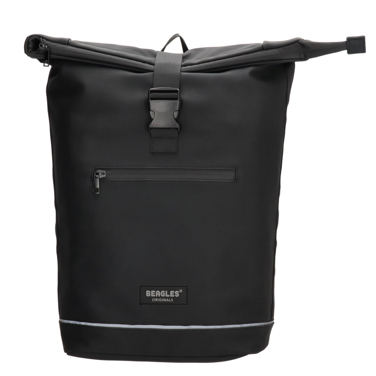 Rolltoprucksack 40x56cm in Schwarz mit Klickverschluss - leder-accessoires.com