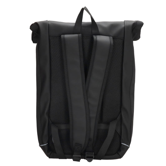 Rolltoprucksack 40x56cm in Schwarz mit Klickverschluss - leder-accessoires.com