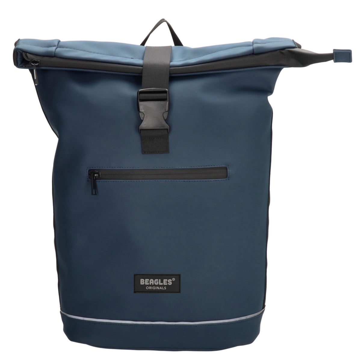 Rolltoprucksack 40x56cm in Dunkelblau mit Klickverschluss - leder-accessoires.com