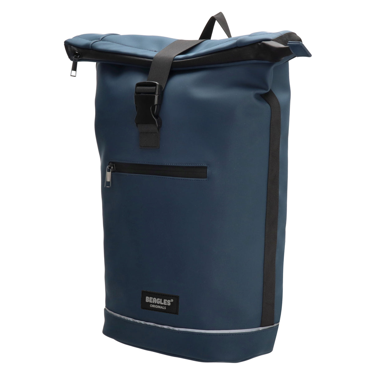 Rolltoprucksack 40x56cm in Dunkelblau mit Klickverschluss - leder-accessoires.com
