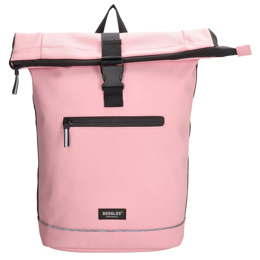 Rolltoprucksack 40x56cm in Rosa mit Klickverschluss - leder-accessoires.com