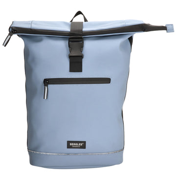 Rolltoprucksack 40x56cm in Hellblau mit Klickverschluss - leder-accessoires.com