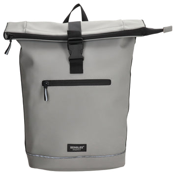Rolltoprucksack 40x56cm in Hellgrau mit Klickverschluss - leder-accessoires.com