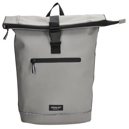 Rolltoprucksack 40x56cm in Hellgrau mit Klickverschluss - leder-accessoires.com