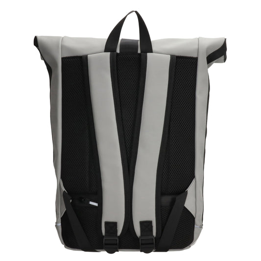 Rolltoprucksack 40x56cm in Hellgrau mit Klickverschluss - leder-accessoires.com