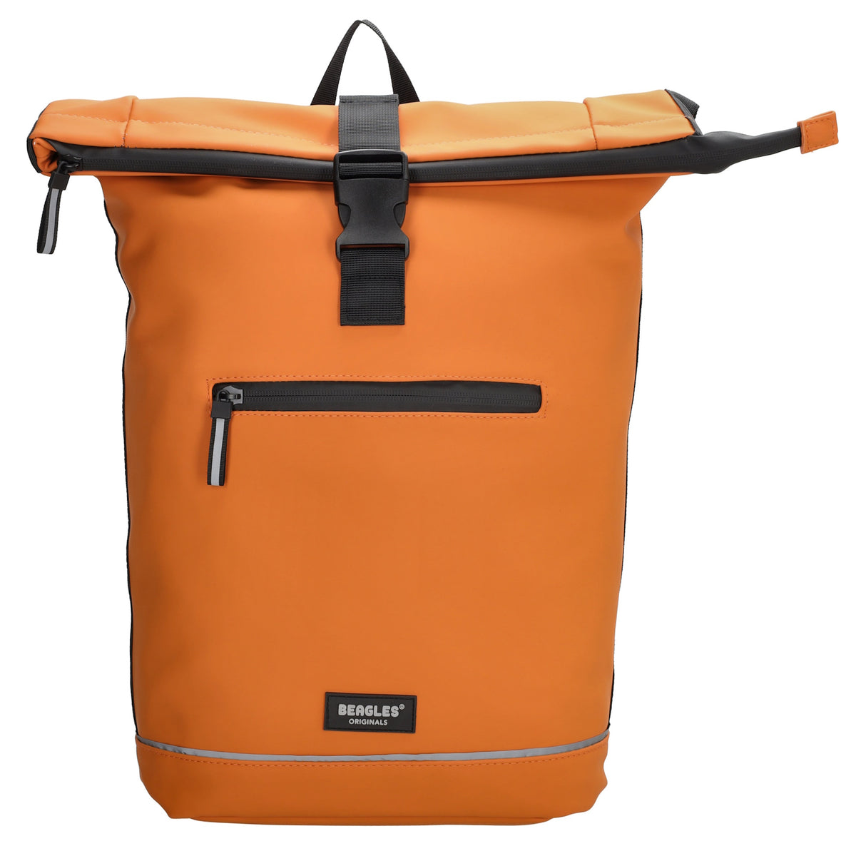 Rolltoprucksack 40x56cm in Orange mit Klickverschluss - leder-accessoires.com