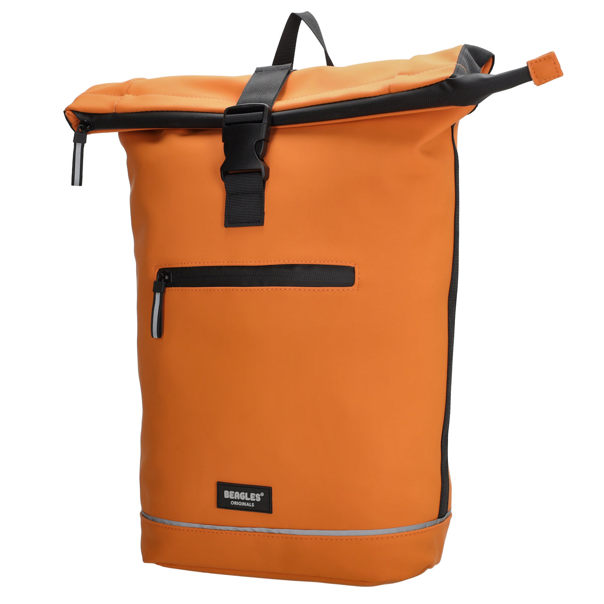 Rolltoprucksack 40x56cm in Orange mit Klickverschluss - leder-accessoires.com