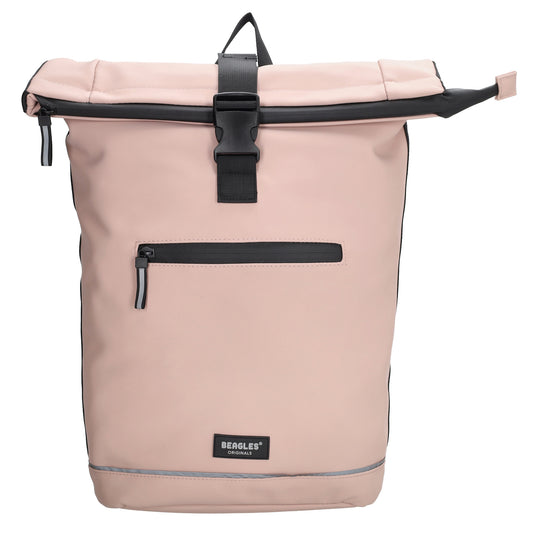 Rolltoprucksack 40x56cm in Altrosa mit Klickverschluss - leder-accessoires.com