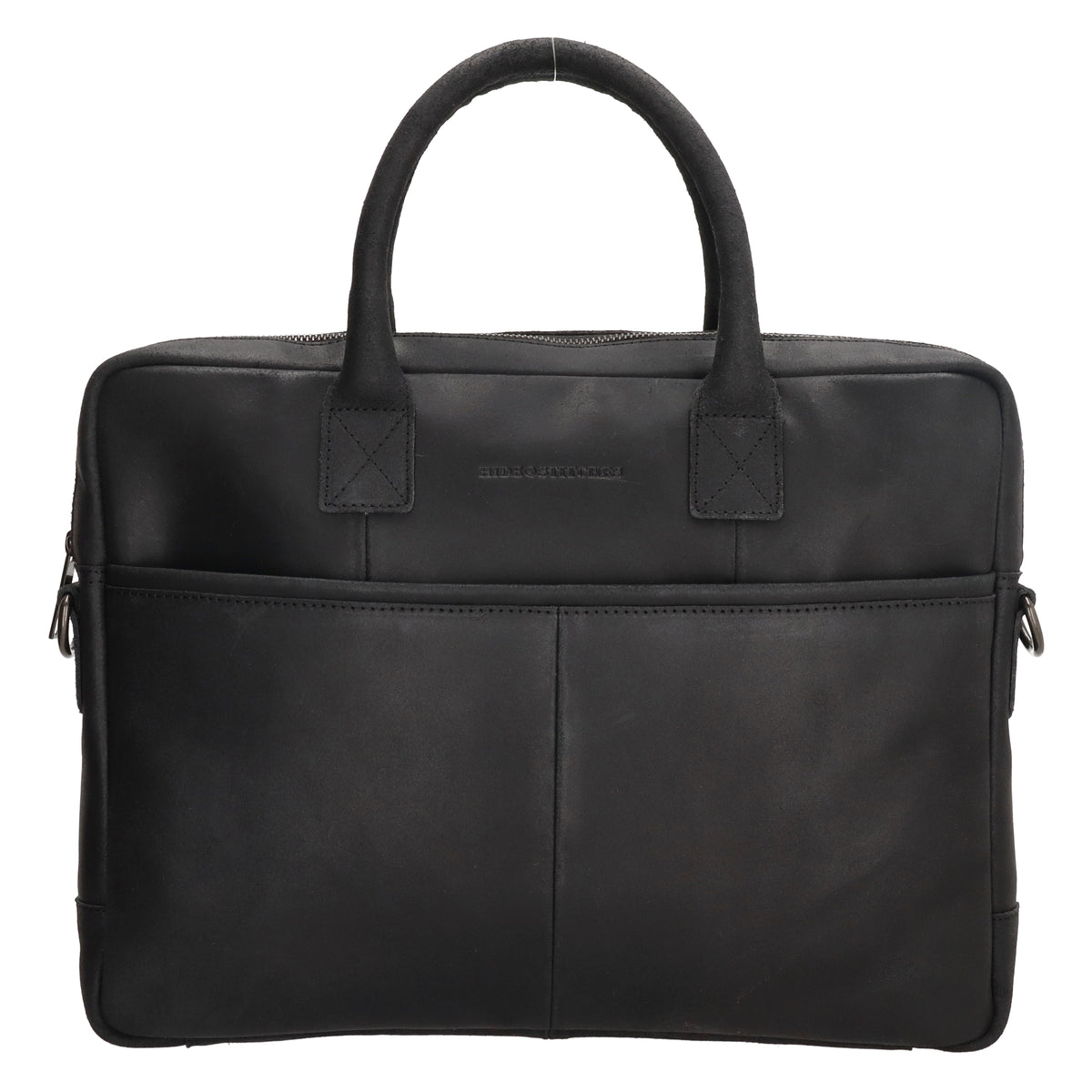 Businesstasche 39x31cm in Schwarz aus Leder mit Reißverschluss - leder-accessoires.com