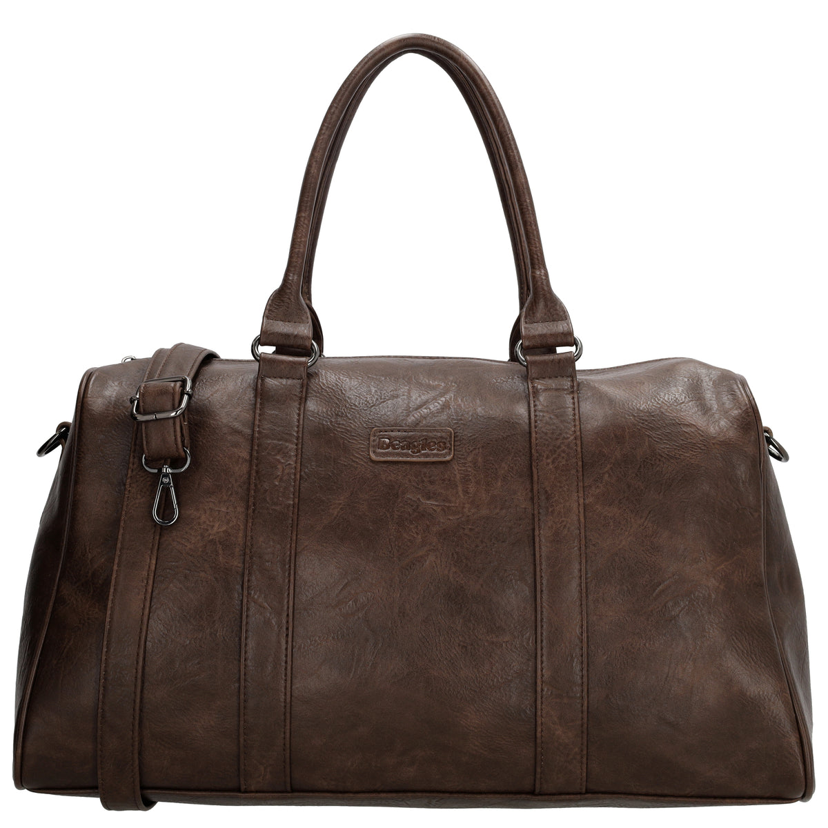 Reisetasche | Weekender 45 x 24cm in Braun aus Kunstleder - leder-accessoires.com