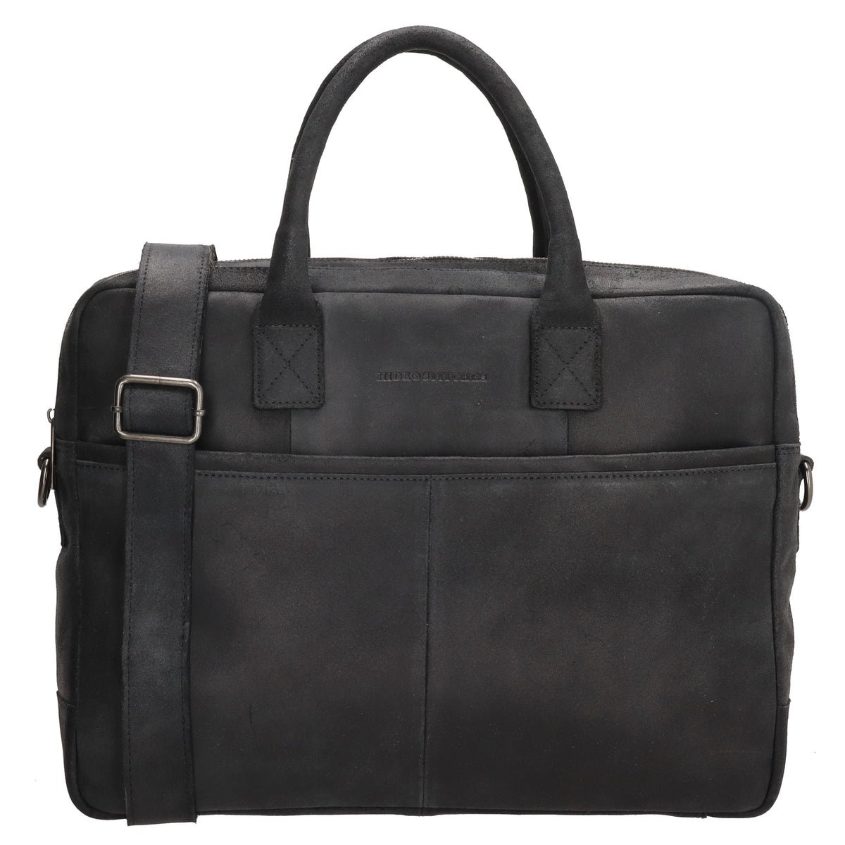 Businesstasche 40x33cm in Schwarz aus Leder mit Reißverschluss - leder-accessoires.com