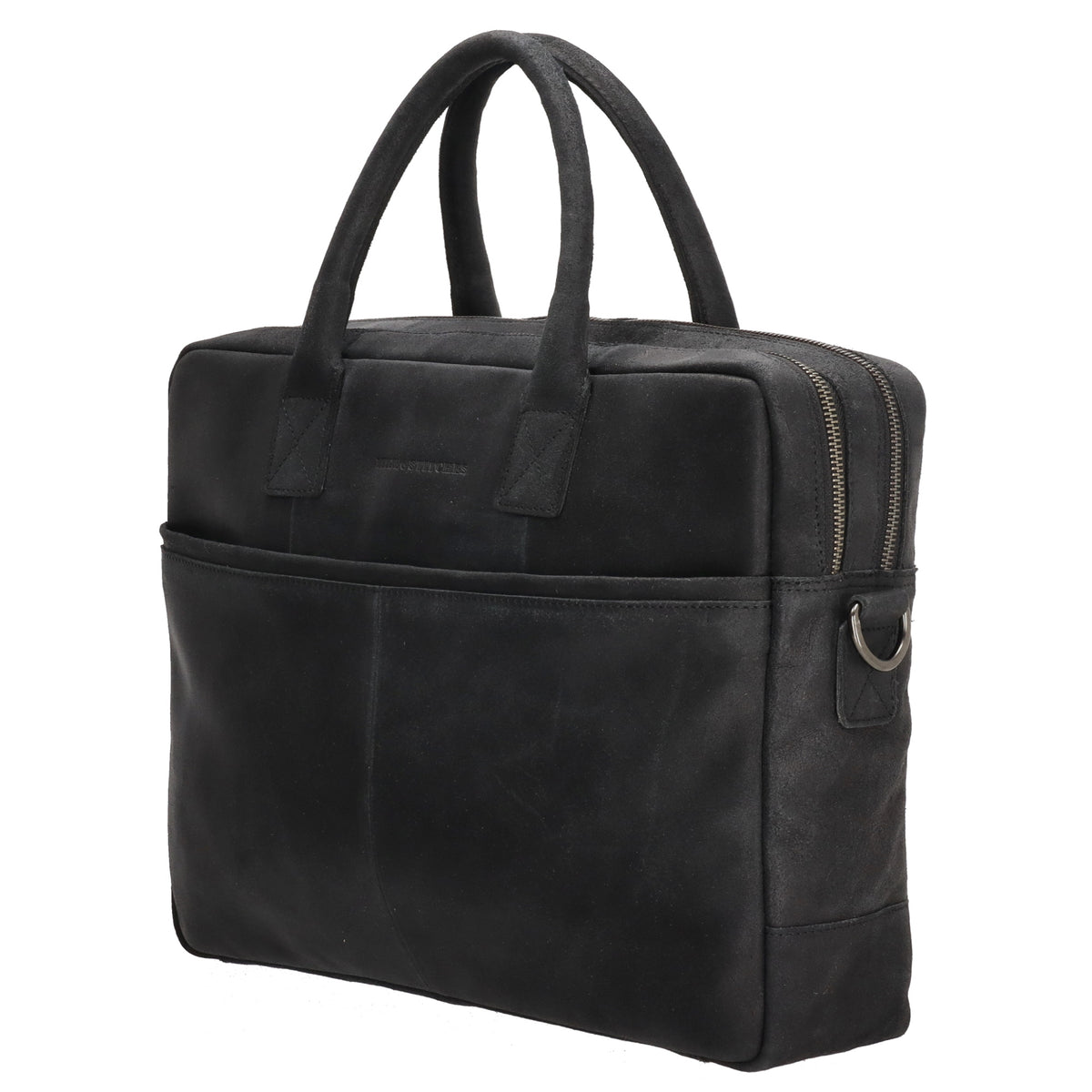 Businesstasche 40x33cm in Schwarz aus Leder mit Reißverschluss - leder-accessoires.com