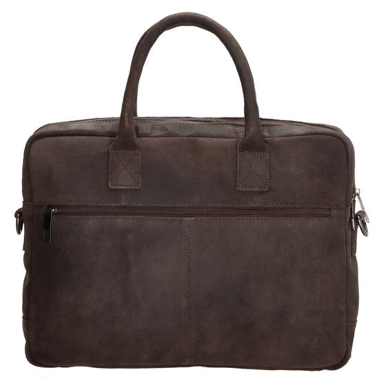 Businesstasche 40x33cm in Braun aus Leder mit Reißverschluss - leder-accessoires.com