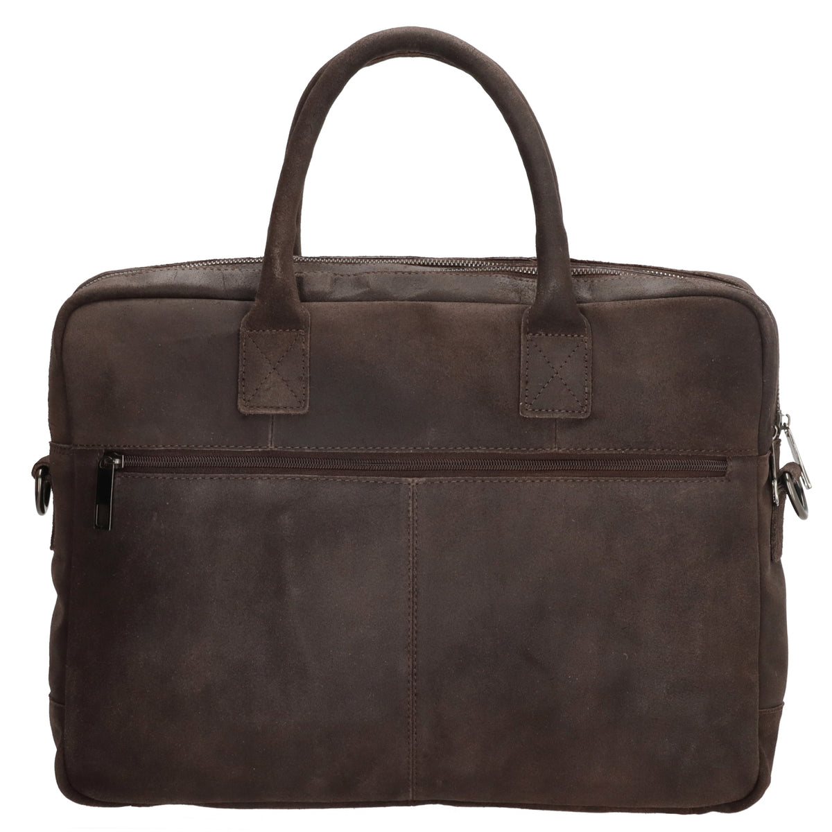 Businesstasche 40x33cm in Braun aus Leder mit Reißverschluss - leder-accessoires.com