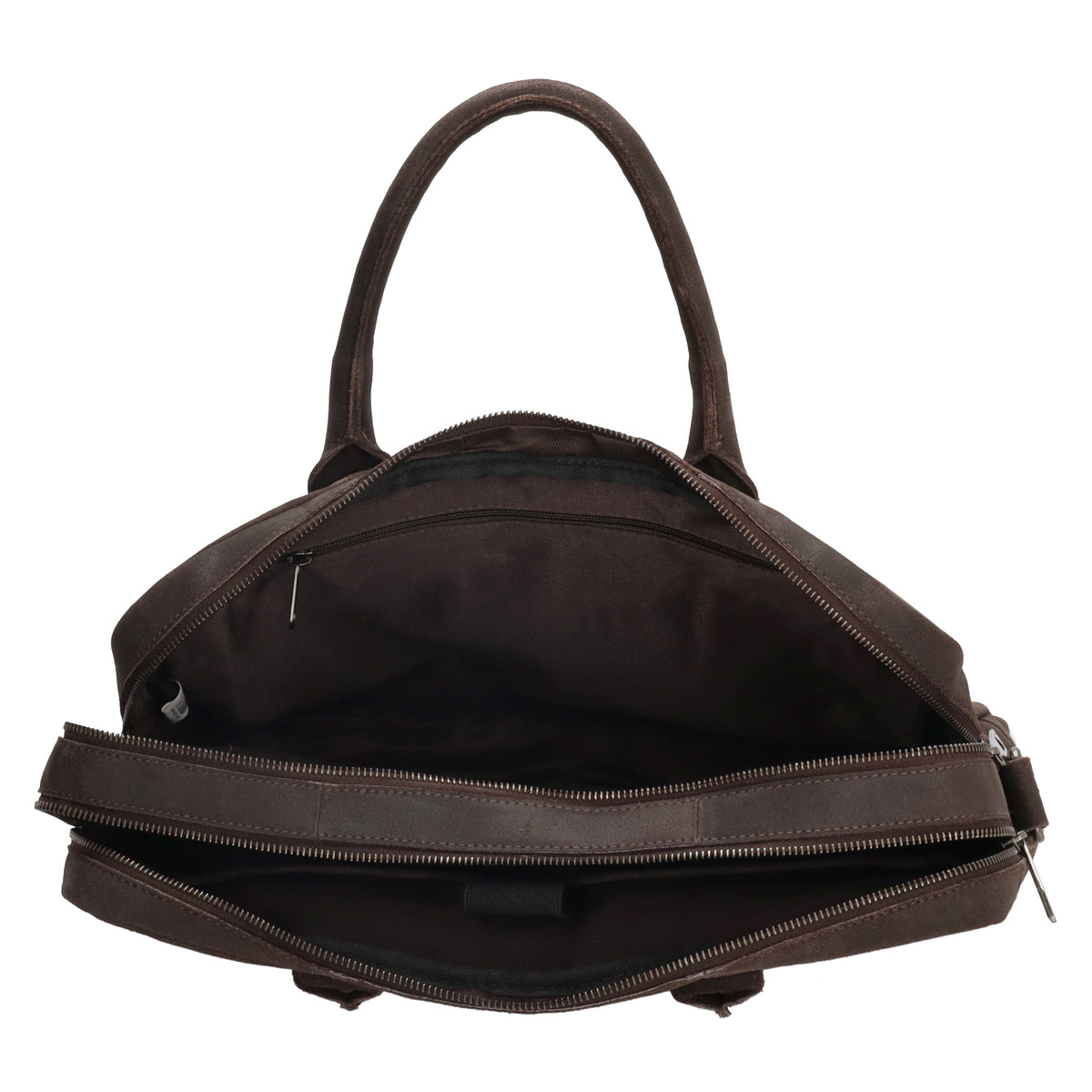 Businesstasche 40x33cm in Braun aus Leder mit Reißverschluss - leder-accessoires.com