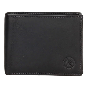 Geldbörse Querformat  9 x 11cm mit Reißverschluss in Schwarz aus Leder - leder-accessoires.com