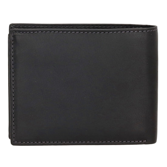 Geldbörse Querformat 9x11,5cm in Schwarz mit Riegel innen aus Leder - leder-accessoires.com