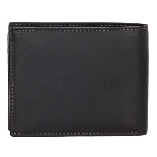 Geldbörse Querformat 9x11,5cm in Schwarz mit Riegel innen aus Leder - leder-accessoires.com