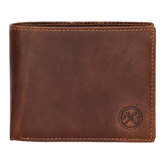 Geldbörse Querformat 9x11,5cm in Cognac mit Riegel innen aus Leder - leder-accessoires.com