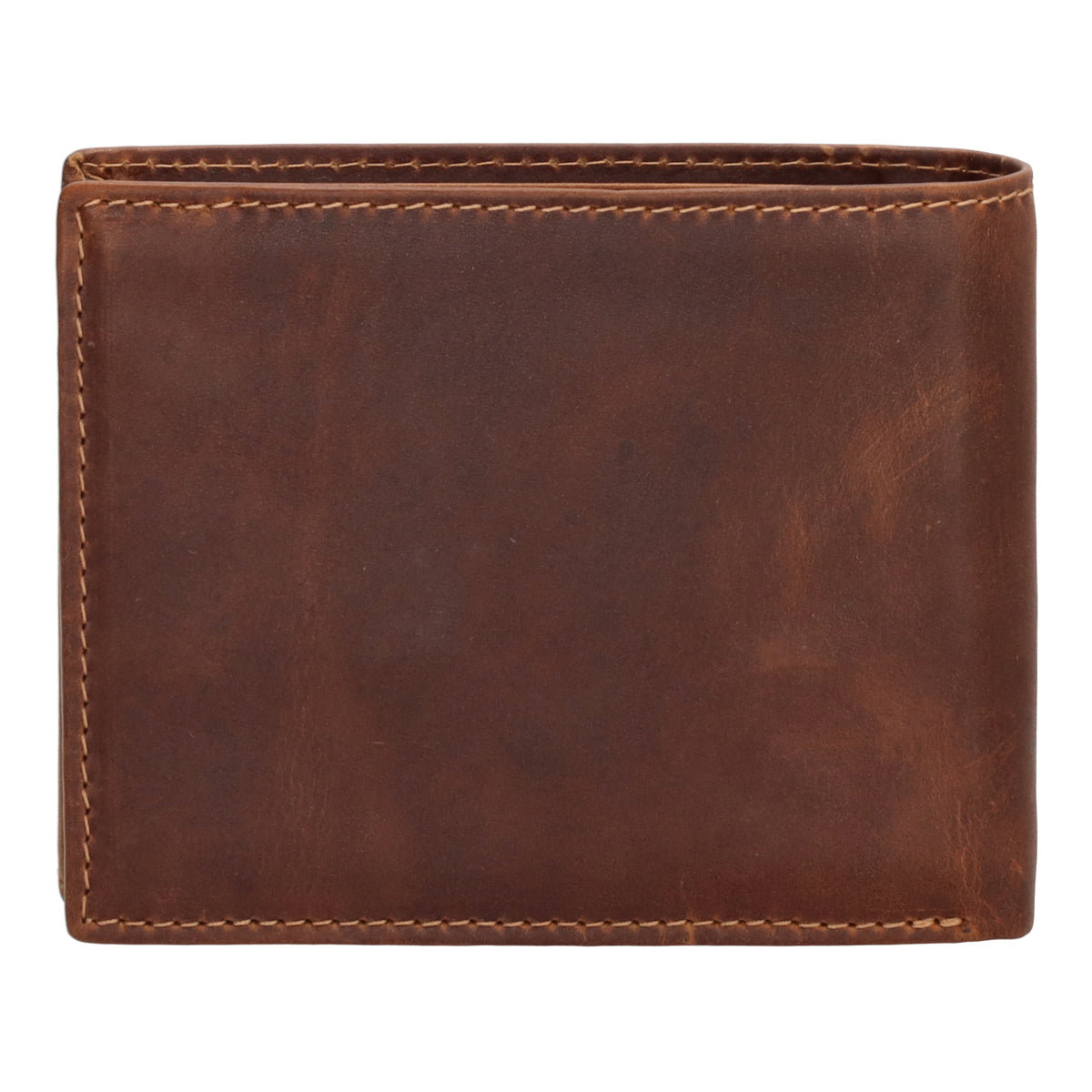 Geldbörse Querformat 9x11,5cm in Cognac mit Riegel innen aus Leder - leder-accessoires.com
