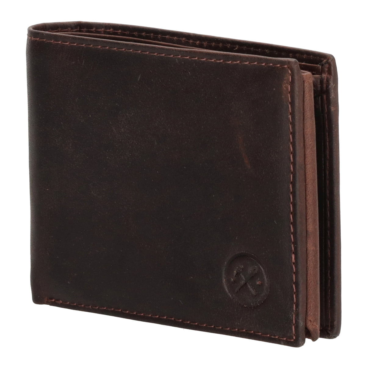 Geldbörse Querformat 9x11,5cm in Braun mit Riegel innen aus Leder - leder-accessoires.com