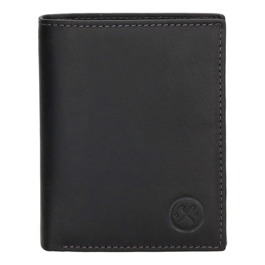 Geldbörse Hochformat 12 x 9cm mit Riegel in Schwarz aus Leder - leder-accessoires.com
