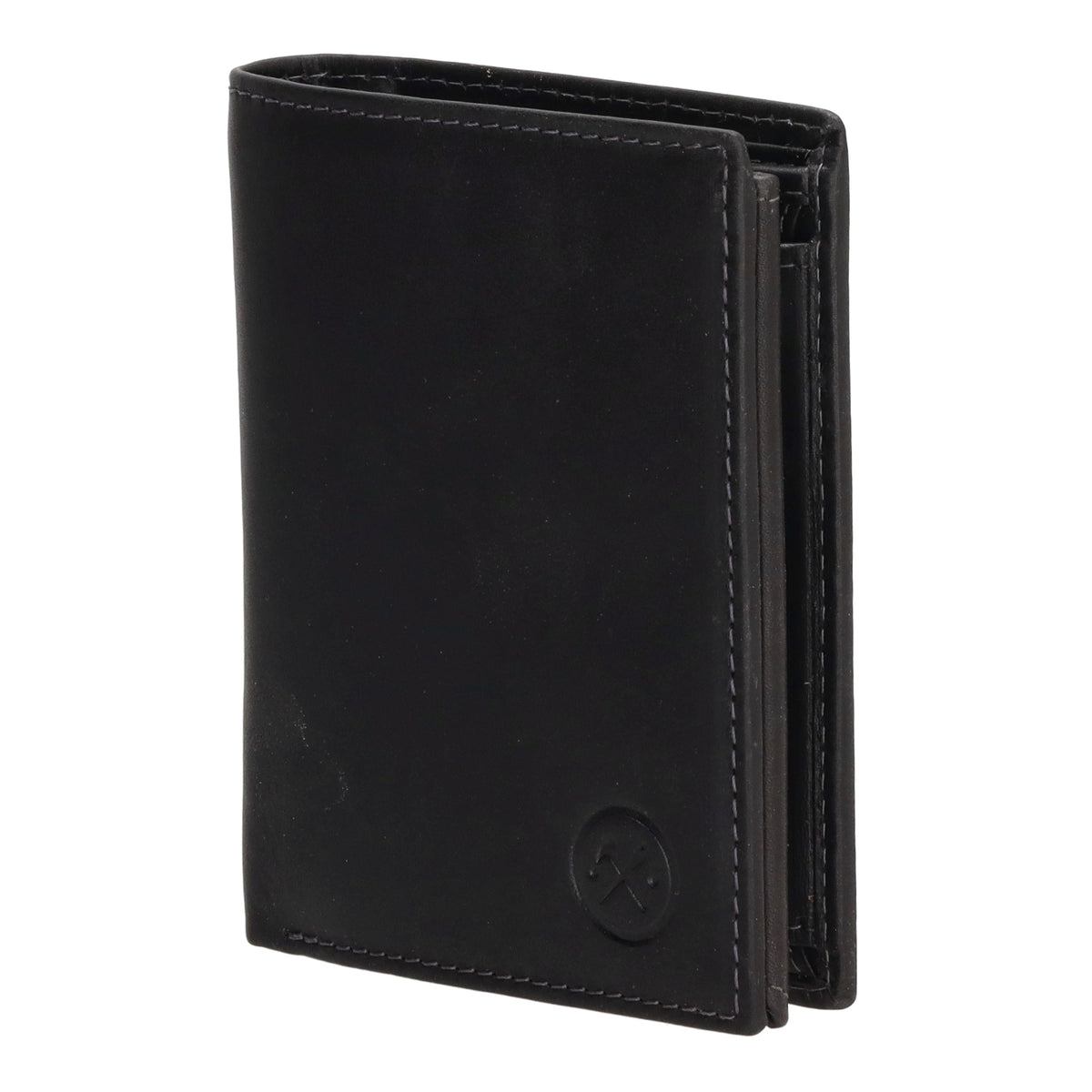 Geldbörse Hochformat 9x12cm in Schwarz mit Riegel innen aus Leder - leder-accessoires.com
